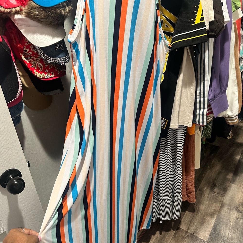 Cato Multicolor Striped Maxi Dress